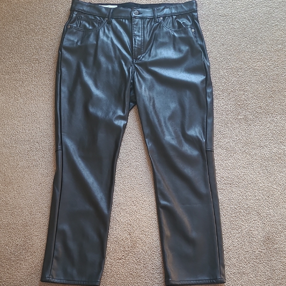 N.W.O.T GAP Vintage Leather High Rise Pants - Black